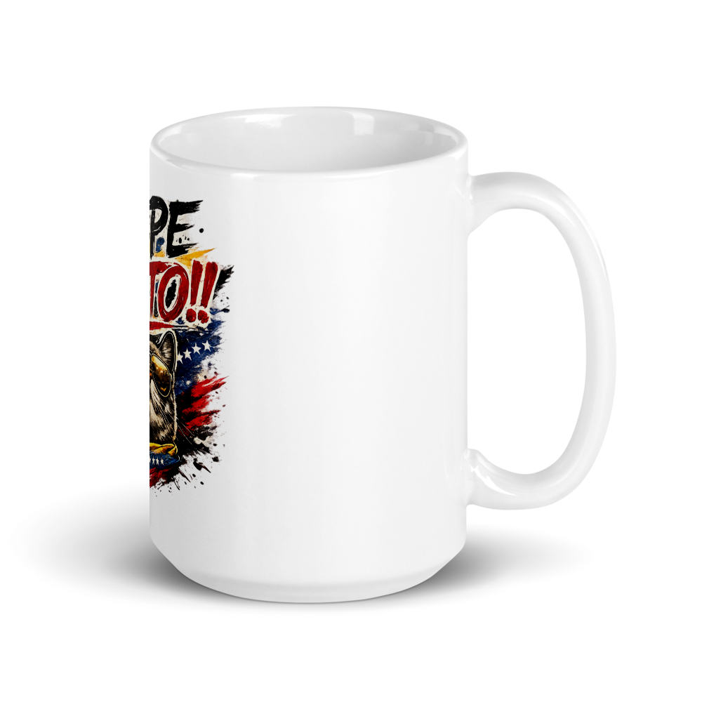 White Glossy Mug - SAPE GATO taza de cafe