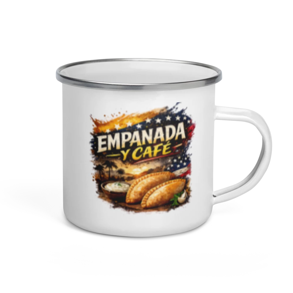 Empanada y Café Mug – Venezuelan Style Enamel Cup