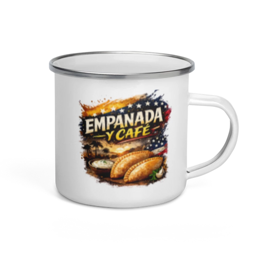 Empanada y Café Mug – Venezuelan Style Enamel Cup