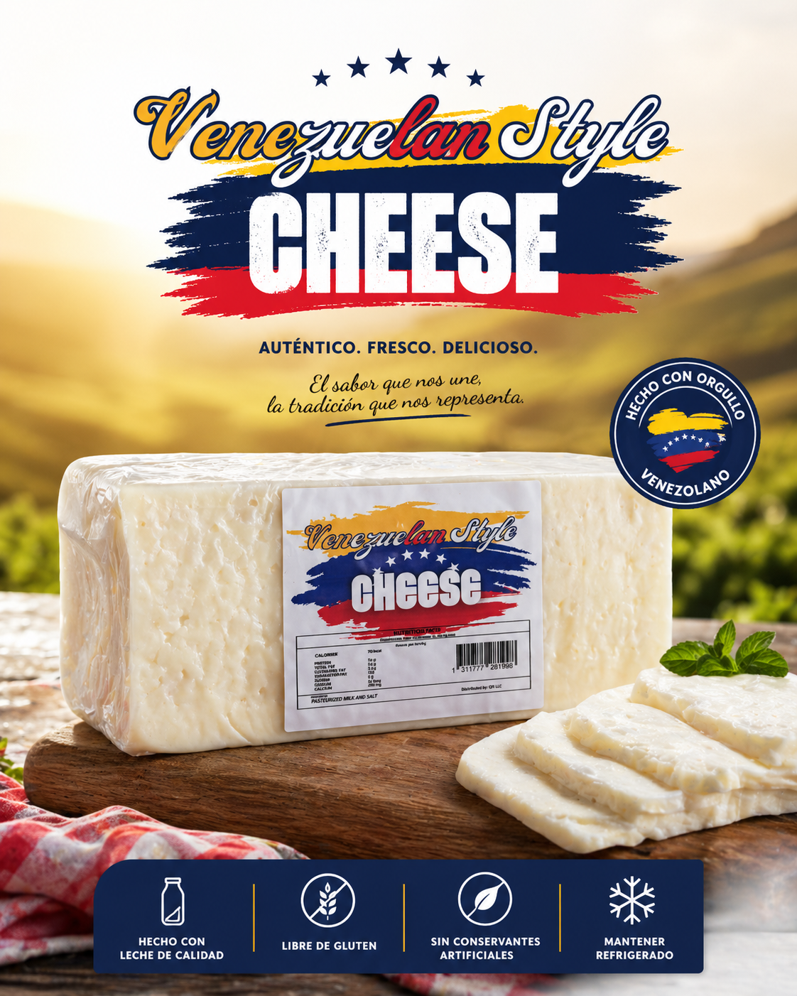Venezuelan Style Fresh White Cheese – Authentic Latin Cheese for Arepas & Grilling
