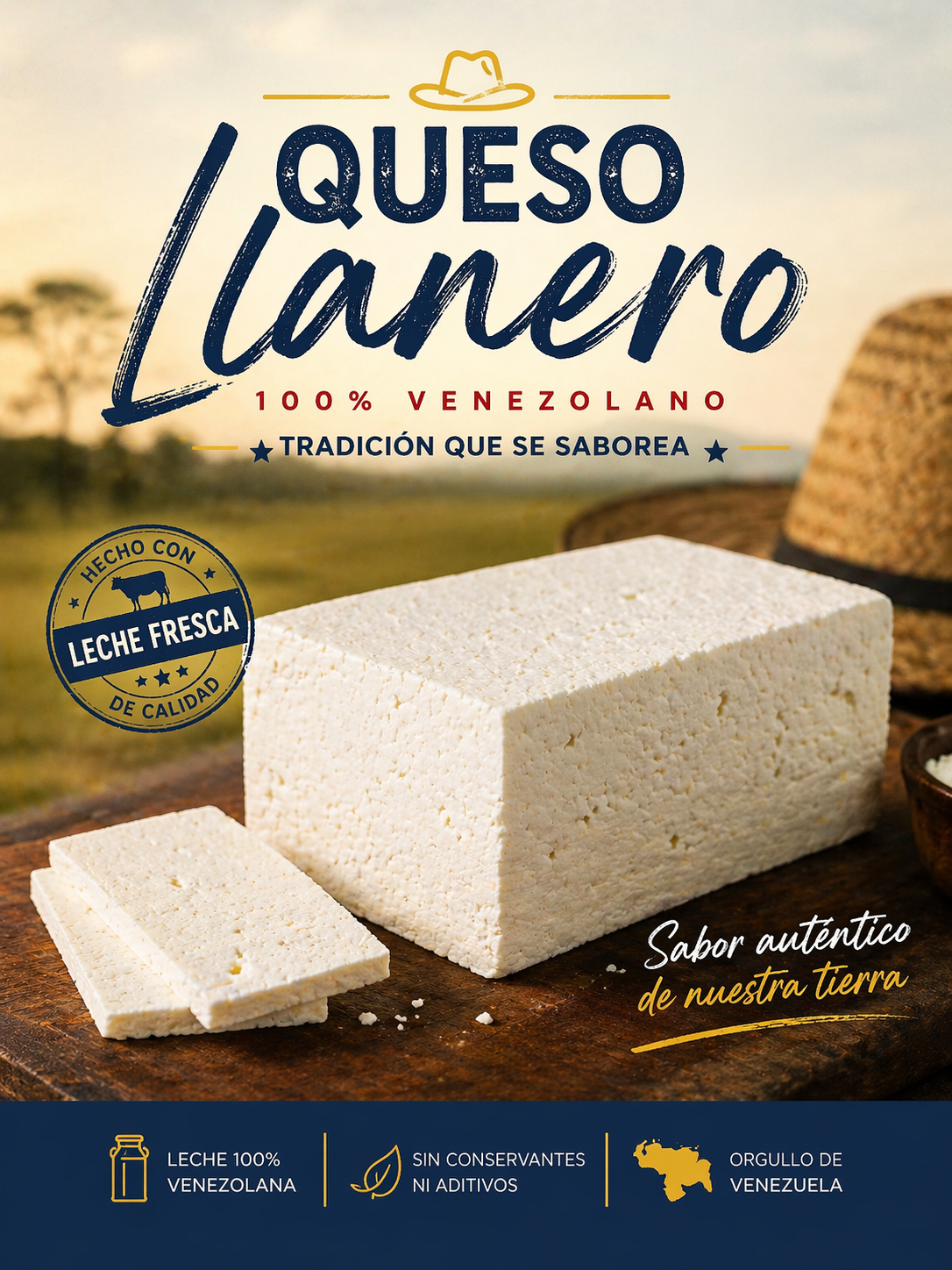 Queso Llanero (4–5 lb Block) – Fresh, Authentic & Shipped Cold