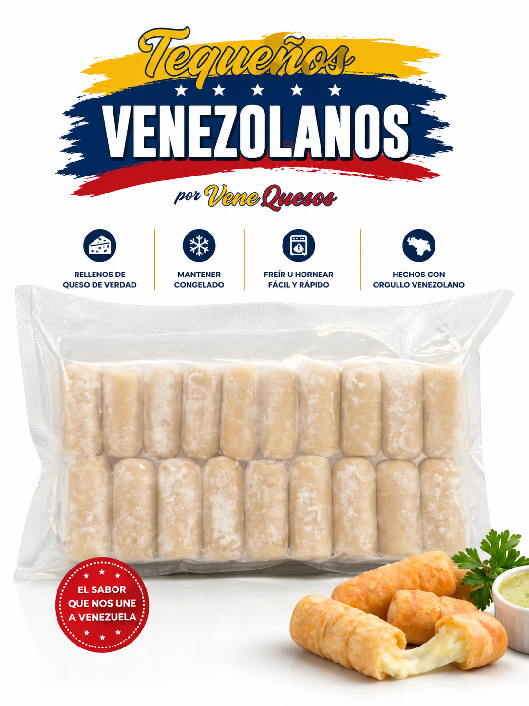 Authentic Venezuelan Tequeños – Cheese-Filled Breadsticks (Frozen)