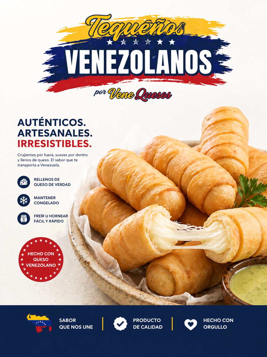 Authentic Venezuelan Tequeños – Cheese-Filled Breadsticks (Frozen)