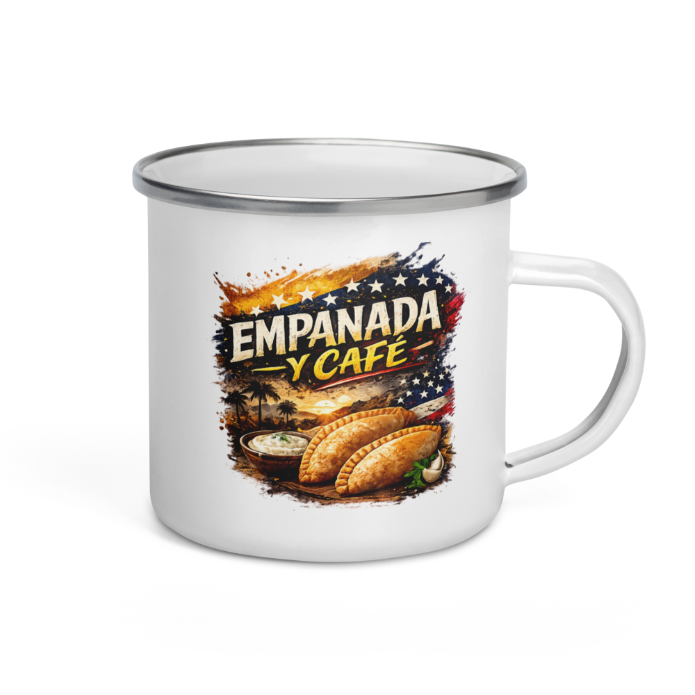 Empanada y Café Mug – Venezuelan Style Enamel Cup