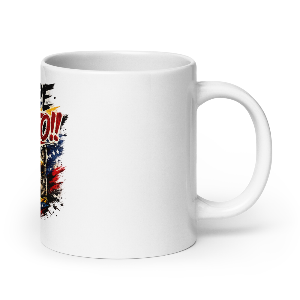 White Glossy Mug - SAPE GATO taza de cafe
